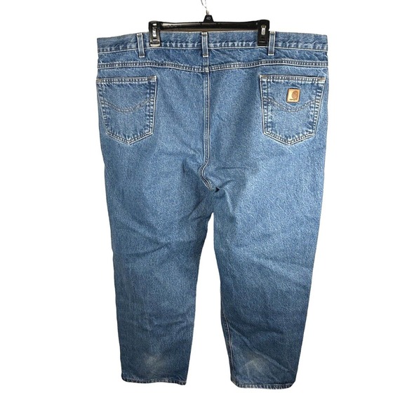 Carhartt Mens Size 46 X 30 B17 DST Relaxed Fit Denim Work Blue Tapered Jean - Picture 2 of 8